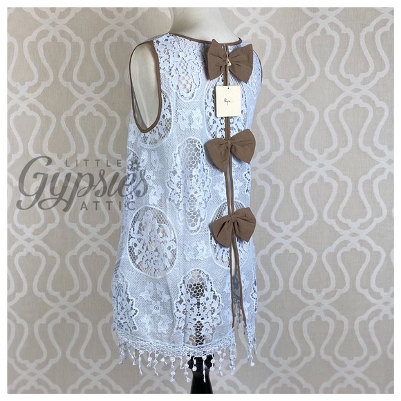 Ryu Layering Triple Bow Lace Tunic Top - Picture 5 of 16